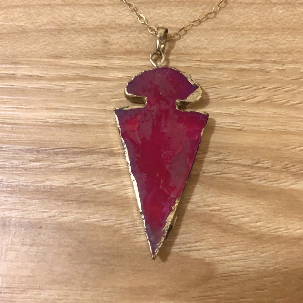 Pink Anthropologie Arrowhead necklace